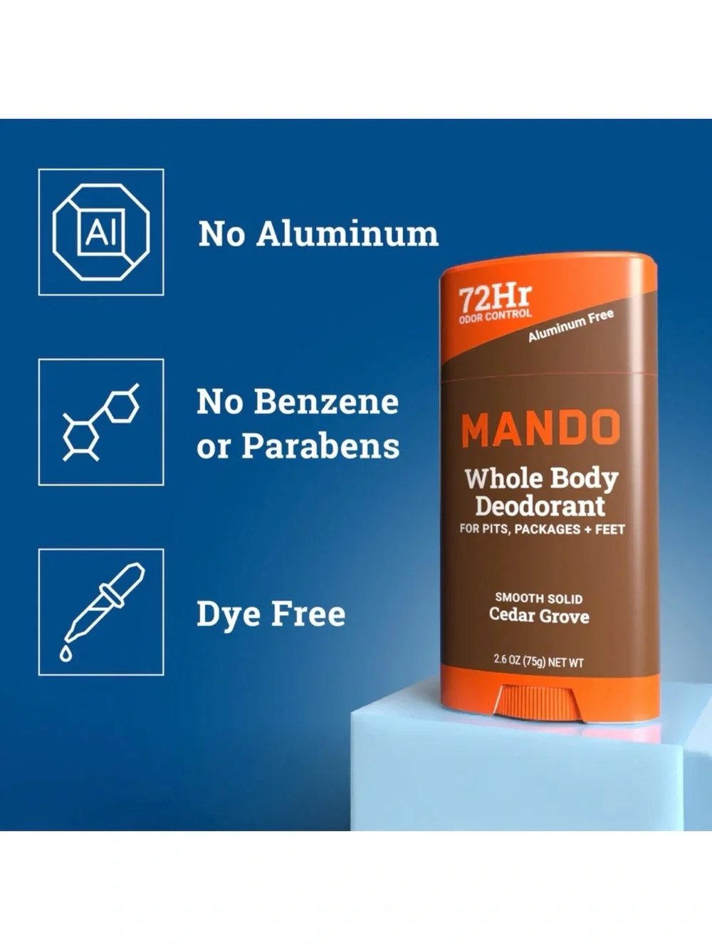 Mando Cedar Grove Smooth Solid Whole Body Deodorant 2.6oz